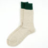Rototo-DOUBLE-FACE-CREW-SOCKS-SILK&COTTON-GREEN-M.BEIGE-02