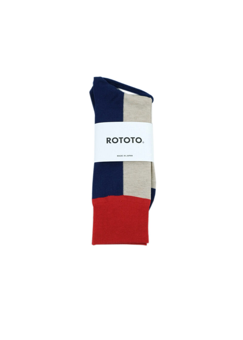 Rototo-VERTICAL-CREW-SOCKS-Bei.D.blue.Red-01