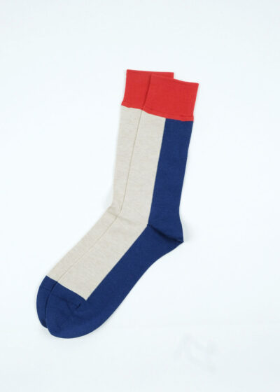 Rototo-VERTICAL-CREW-SOCKS-Bei.D.blue.Red-02