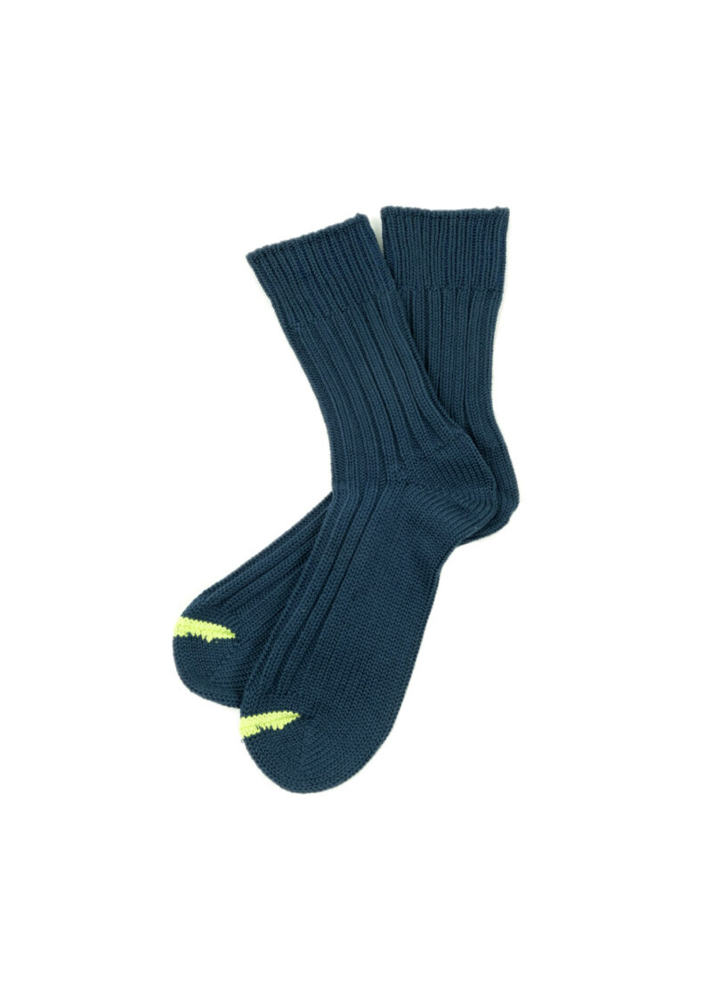 ROTOTO-CHUNKYRIBBEDCREWSOCKS-D.BLUE:LIME-02