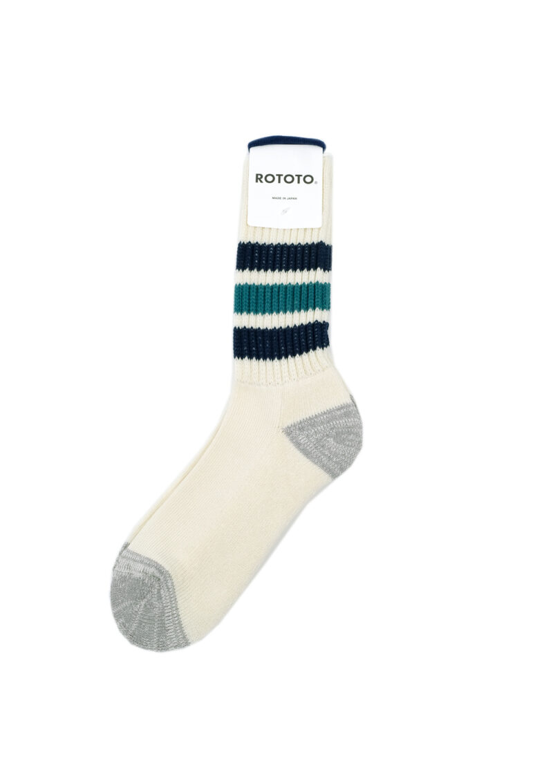 ROTOTO-COARSERIBBEDOLDSCHOOLCREWSOCKS-YNAVYBLUENWGREEN-01