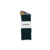 ROTOTO-ORGANIC COTTON ＆ RECYCLE POLYESTER RIBBED CREW SOCKS-D.GREEN:BEIGE-01