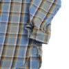 Engineered Garments Work Shirt Blue Cotton Heavy Twill Plaid Hem and Arm