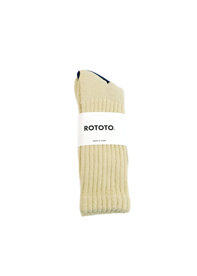 ROTOTO-LOOSEPILECREWSOCKS-RawBeige Front