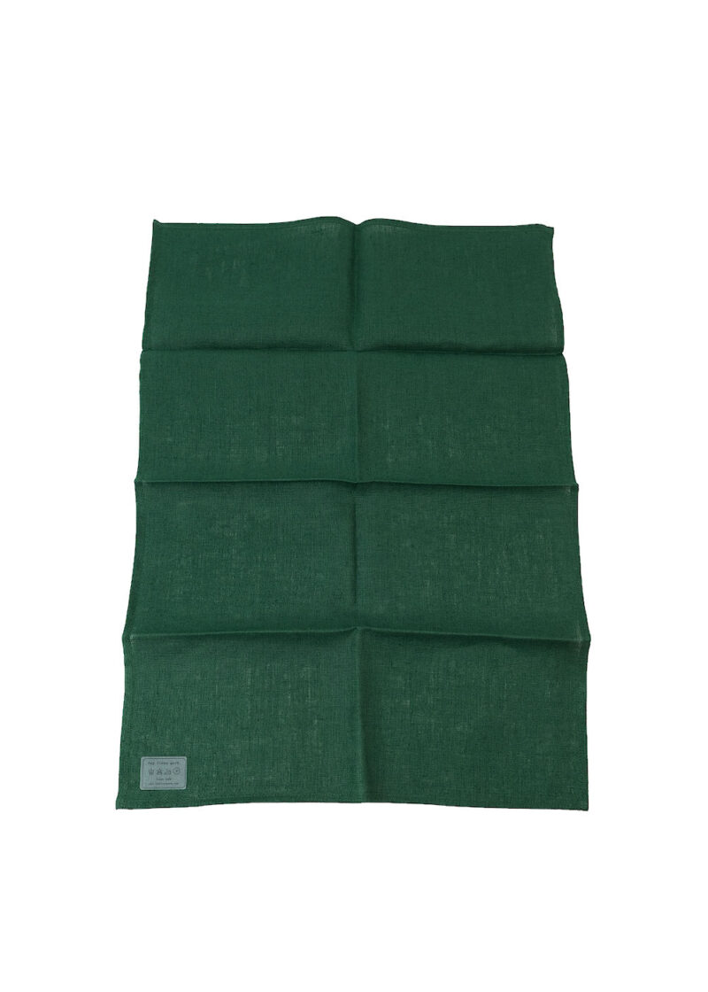 Linen Kitchen Cloth Green Open