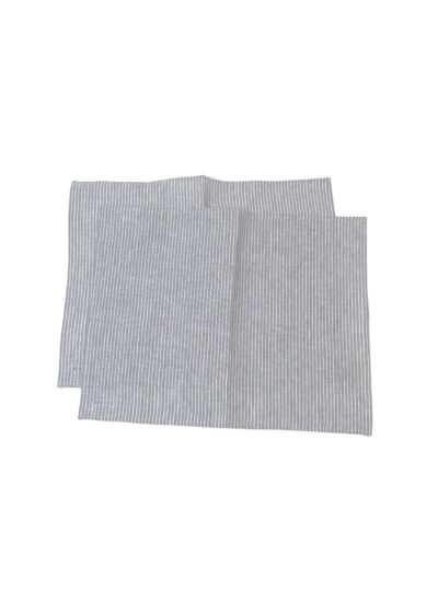 Linen Placemat Grey White Stripes