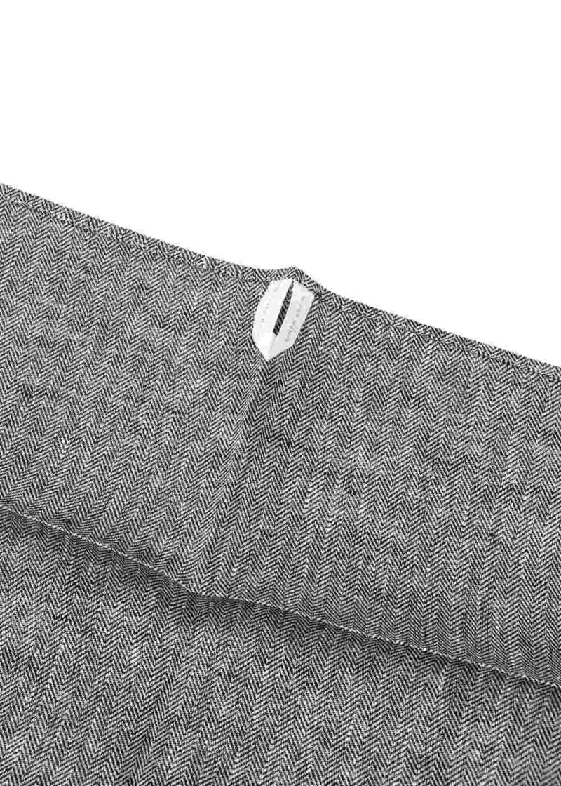 Linen Kitchen Cloth Herringbone Black Hook