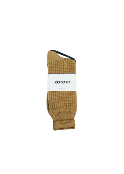 ROTOTO Cotton Waffle Crew Socks - L.Olive