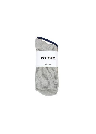 ROTOTO Washi / Recycled Cotton Rib Crew Socks - Gray