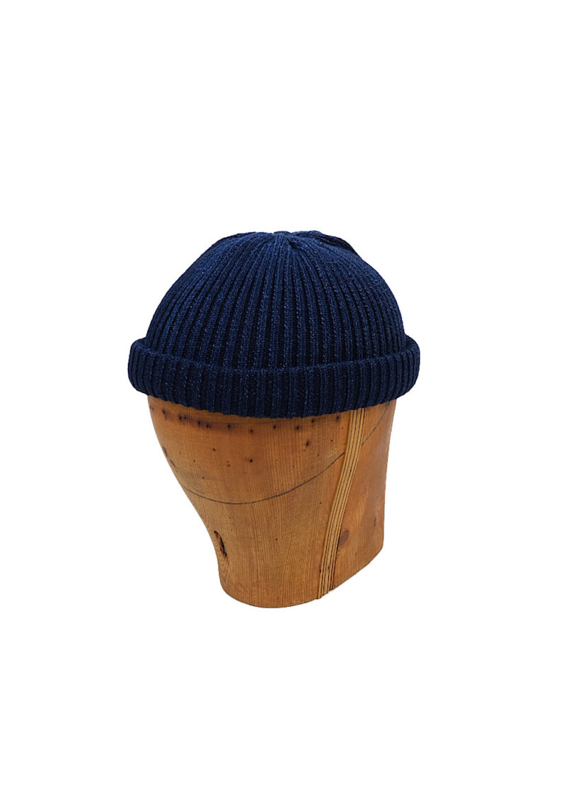 ROTOTO Indigo Cotton Roll Up Beanie - Dark Denim