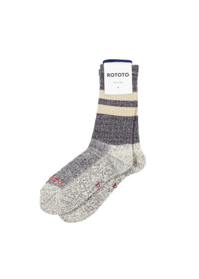 Pile Stripe Marl Socks – Black_Beige