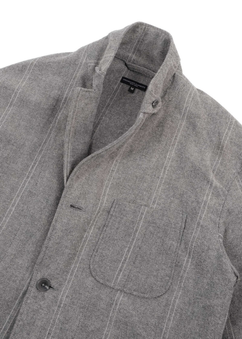 Engineered Garments Loiter Jacket - Lt.Grey Wool Striped HB