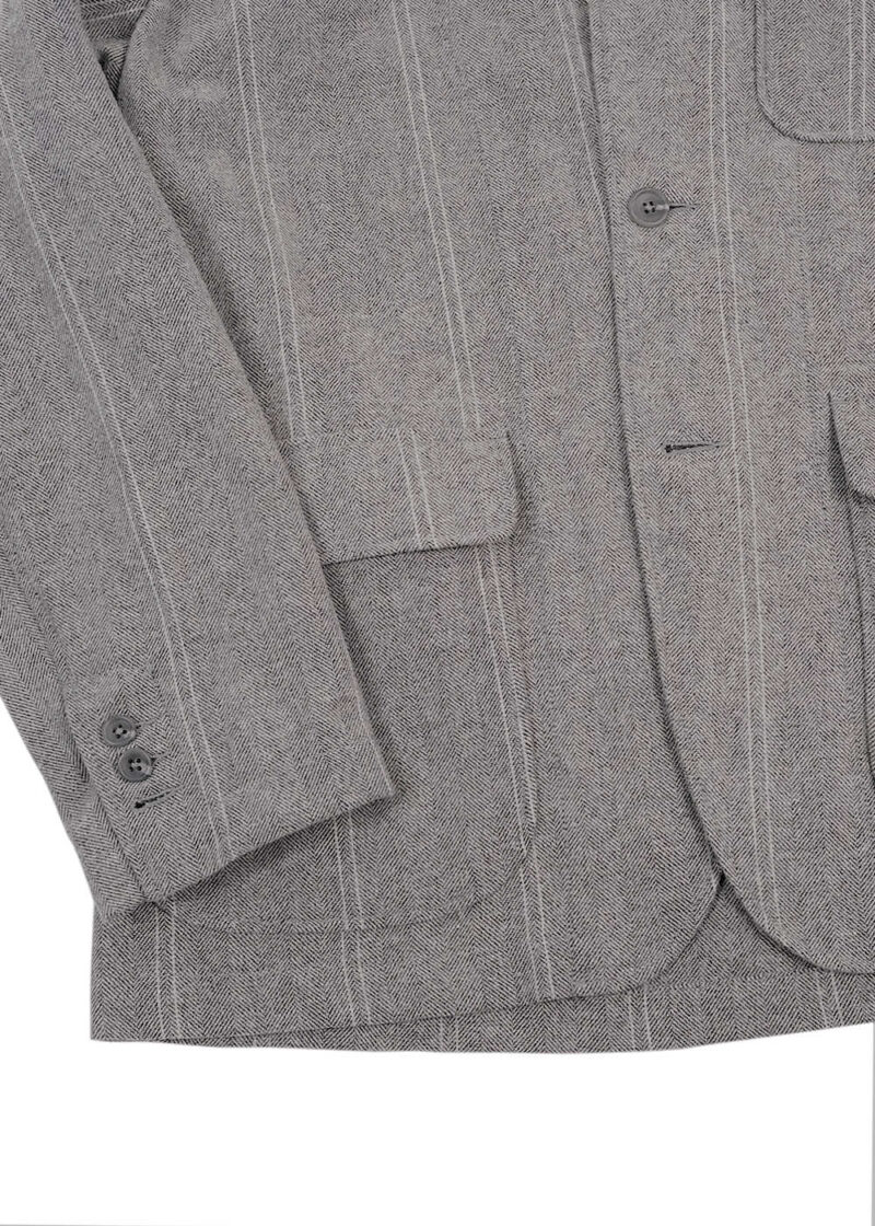 Engineered Garments Loiter Jacket - Lt.Grey Wool Striped HB