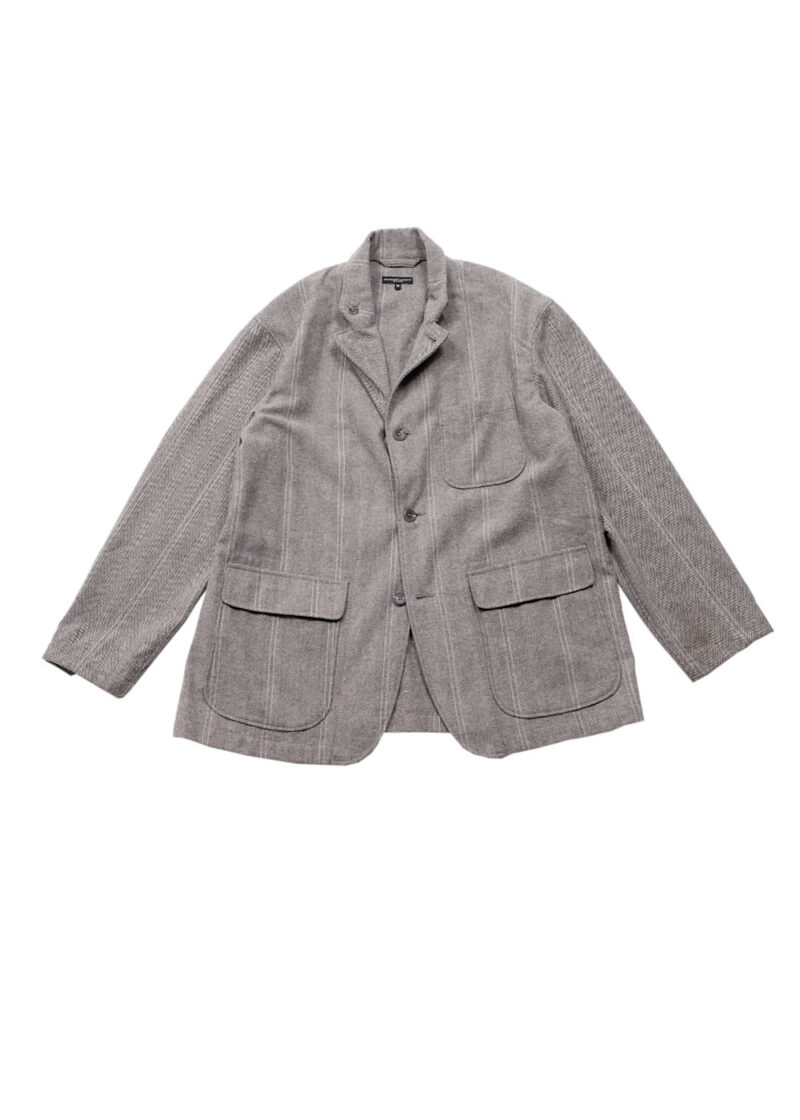 Engineered Garments Loiter Jacket - Lt.Grey Wool Striped HB