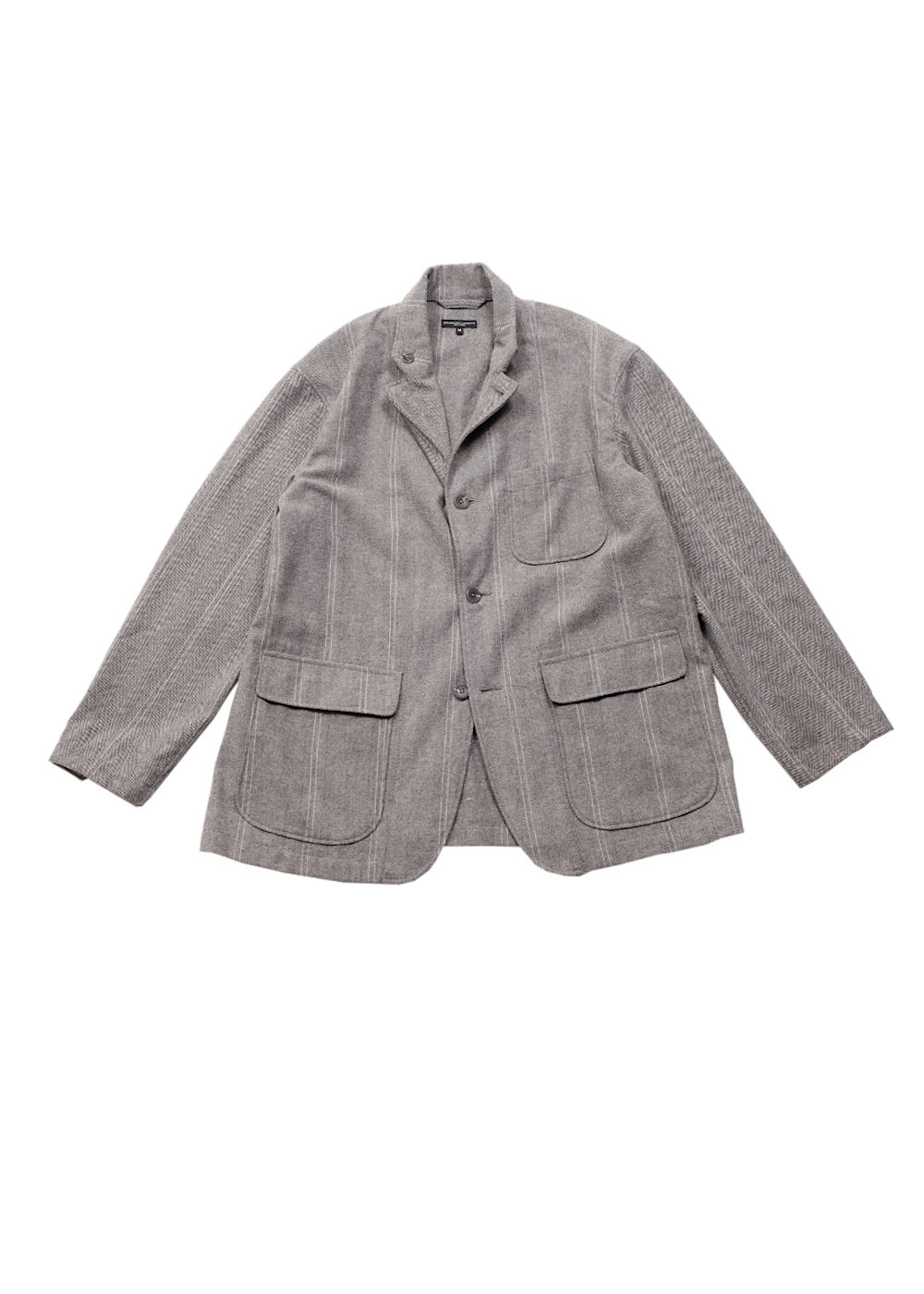 Engineered Garments Loiter Jacket - Lt.Grey Wool Striped HB