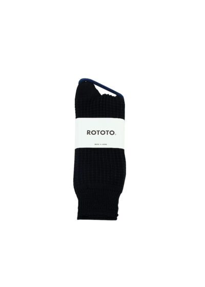 ROTOTO Cotton Waffle Crew Sock - Black