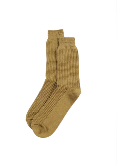 ROTOTO Cotton Waffle Crew Socks - L.Olive