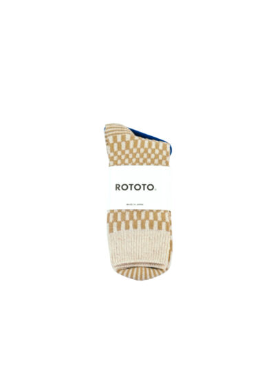 ROTOTO Checkerboard Pattern Socks - Khaki