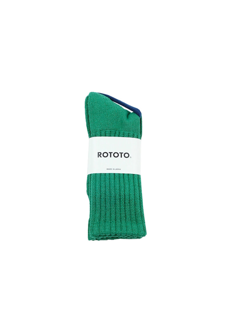 ROTOTO Loose Pile Crew Socks - Green
