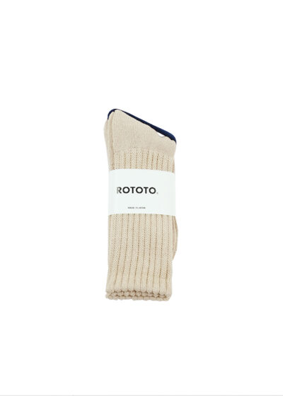 ROTOTO Loose Pile Crew Socks - Raw Beige