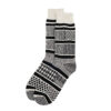ROTOTO Multi Jacquard Crew Socks - Ivory/Black