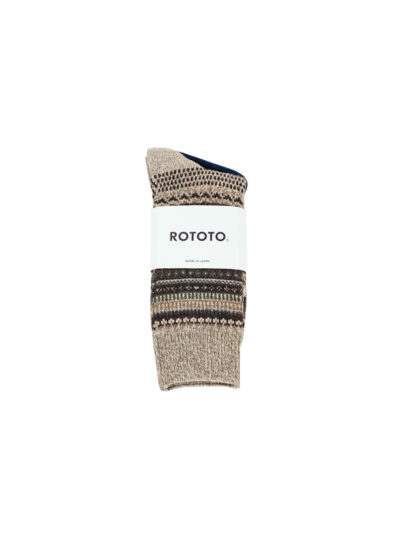 ROTOTO Nordic Pattern Socks - Brown