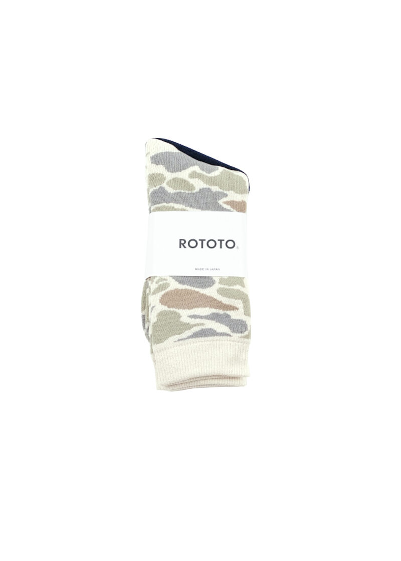 ROTOTO Pile Camo Crew Socks - Pastel