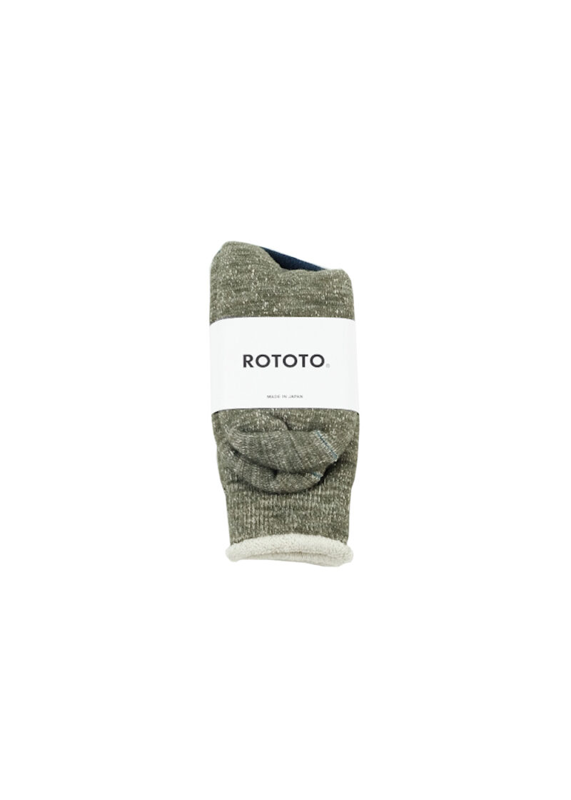 ROTOTO Double Face Crew Socks “Merinowool & Organic Cotton” - Armygreen