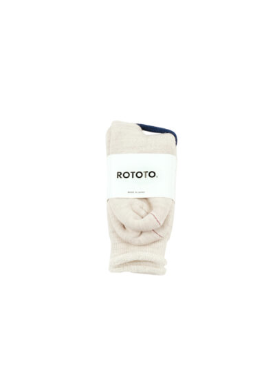 ROTOTO Double Face Crew Socks "Merinowool & Organic Cotton"- Oatmeal