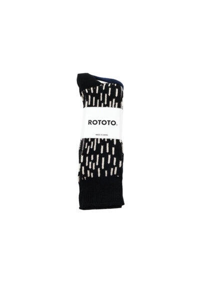 Rain Drop Crew Socks - Black/Ivory