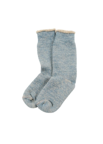 ROTOTO Double Face Crew Socks “Merinowool & Brown Organic Cotton”- Blue/Brown