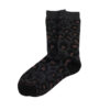 ROTOTO Pile Leopard Crew Socks - Charcoal