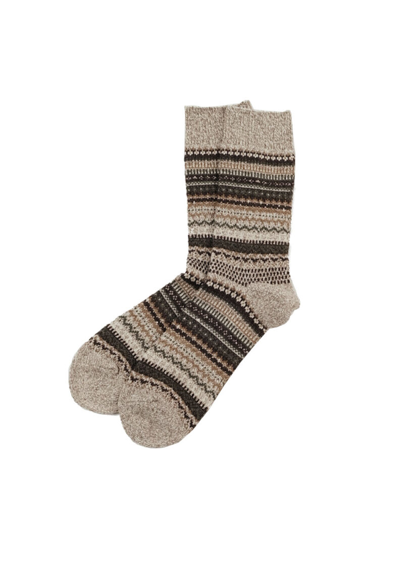 ROTOTO Nordic Pattern Socks - Brown