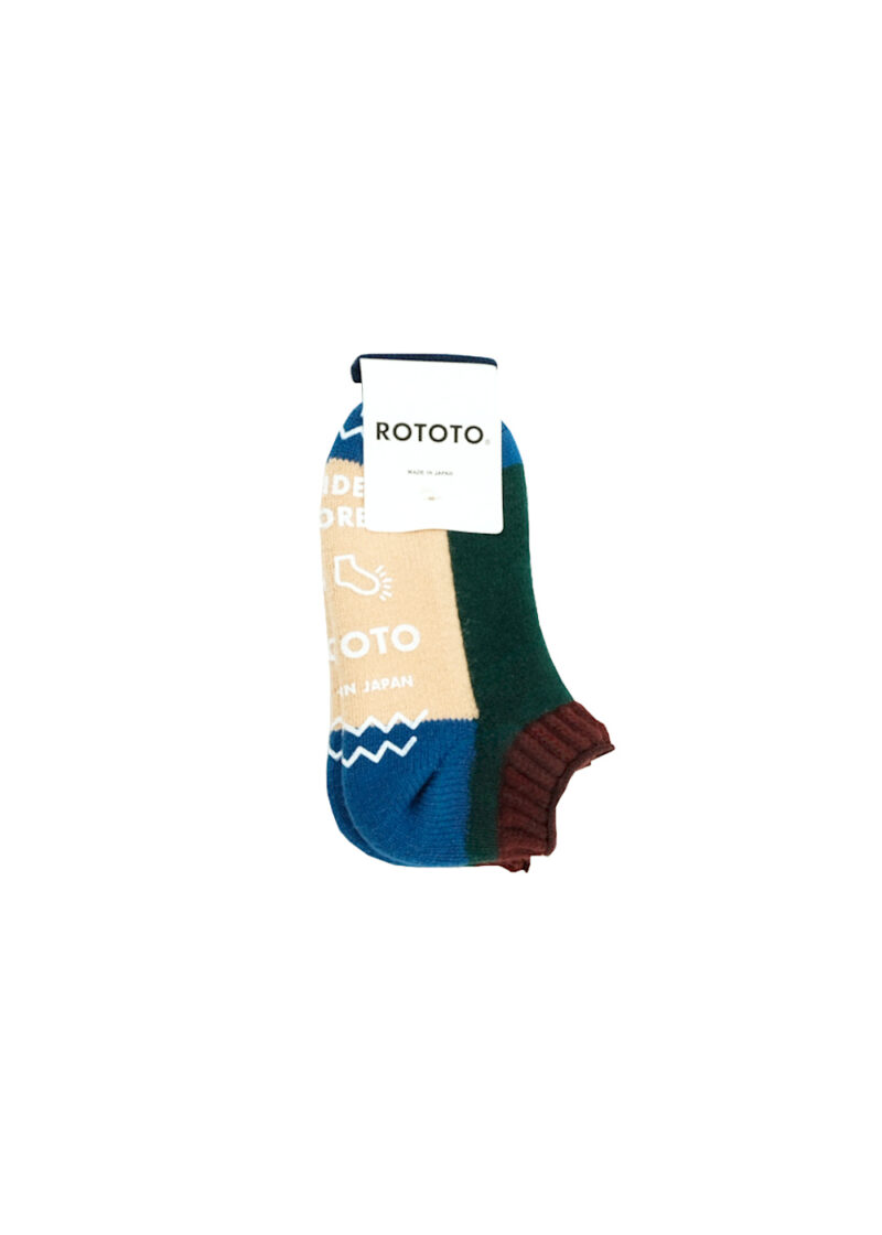 ROTOTO Pile Sockslipper "Multi" - Maroon/D.Green