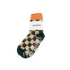 ROTOTO Pile Room Socks ”CHECKERBOAD” - L.Orange/D.Green
