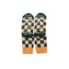 ROTOTO Pile Room Socks ”CHECKERBOAD” - L.Orange/D.Green