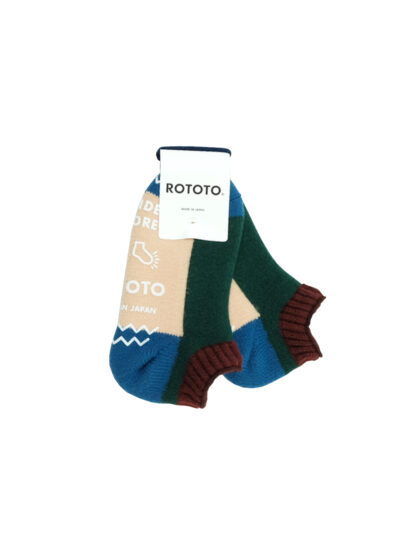 ROTOTO Pile Sockslipper "Multi" - Maroon/D.Green