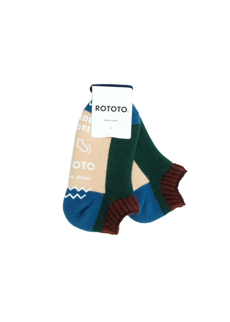 ROTOTO Pile Sockslipper "Multi" - Maroon/D.Green