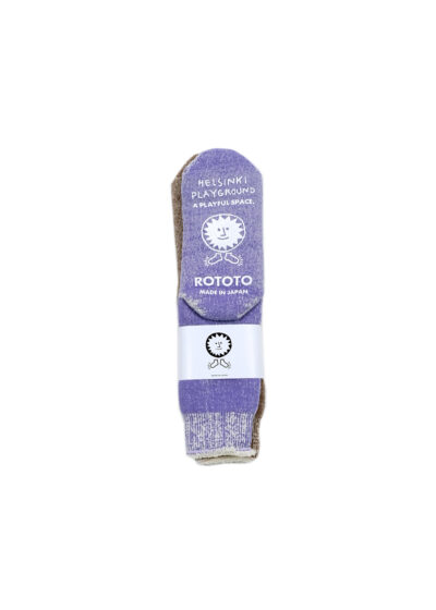 Helsinki Playground x Rototo “DOUBLE FACE ROOM SOCKS” - Purple & Brown