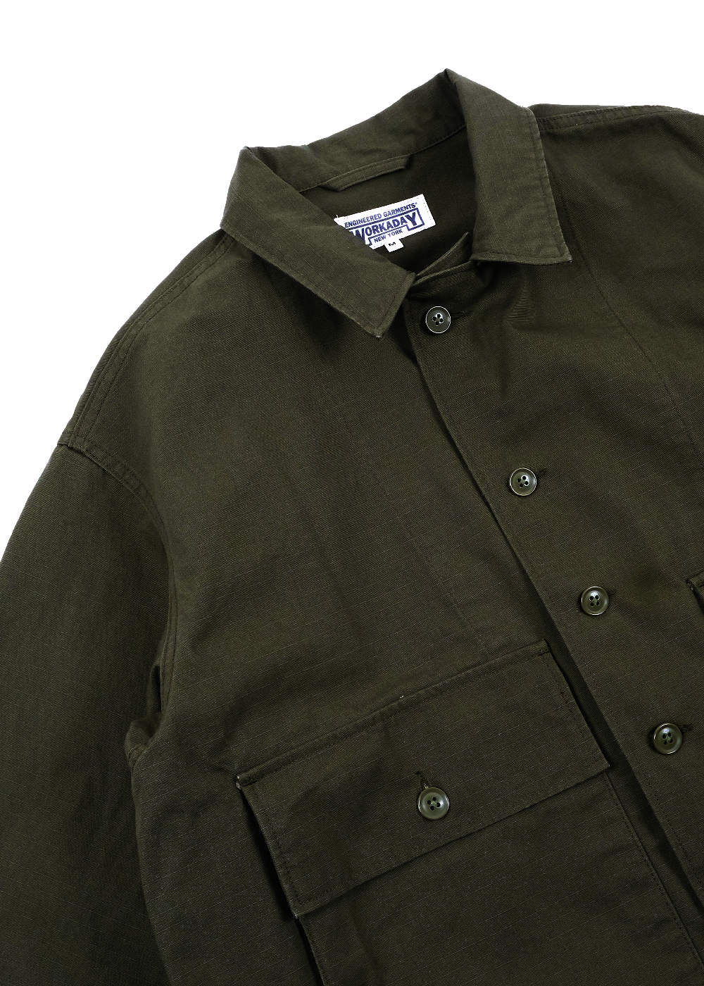 Engineered Garments Workaday Sea Bees Jacket Olive Heavyweight Cotton Ripstop