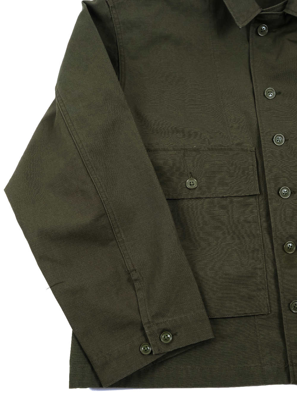 Engineered Garments Workaday Sea Bees Jacket Olive Heavyweight Cotton Ripstop