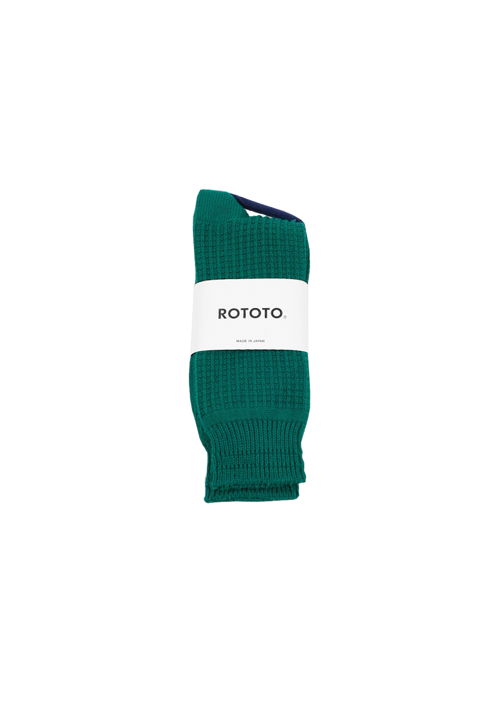 ROTOTO Cotton Waffle Crew Socks - Sea Green