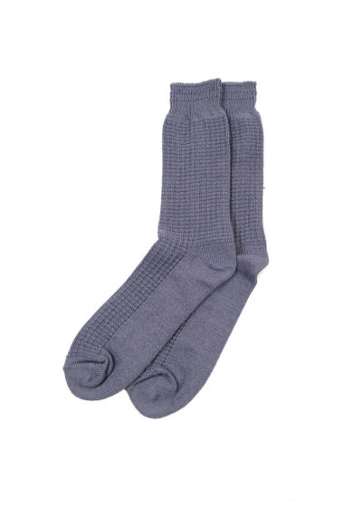 ROTOTO Cotton Waffle Crew Socks - Steel Purple