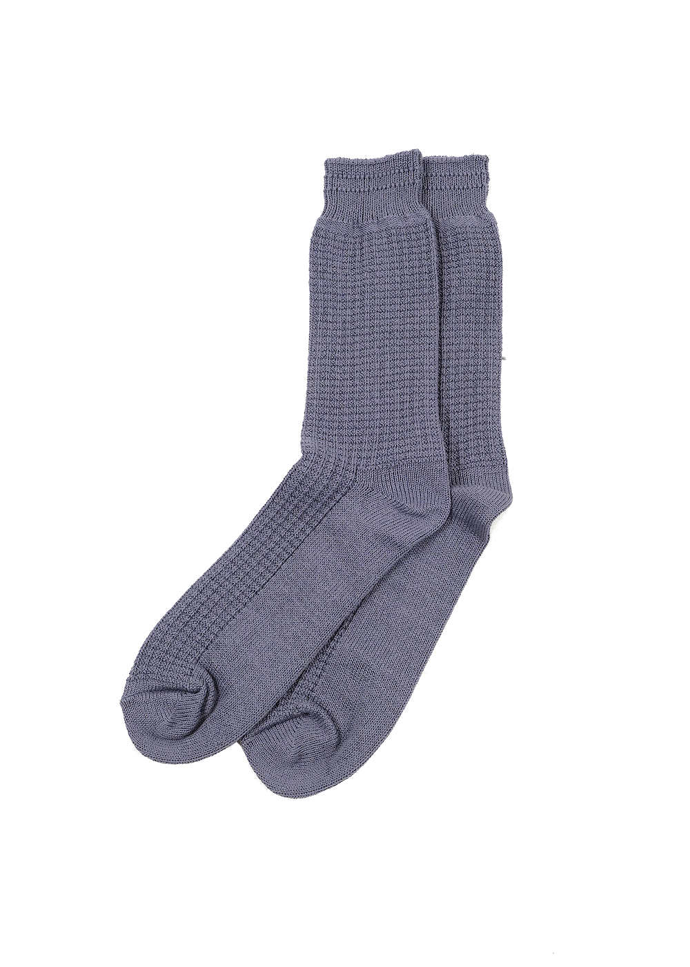 ROTOTO Cotton Waffle Crew Socks - Steel Purple