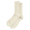 ROTOTO Organic Cotton Wide-ribbed Socks - Ecru/Red