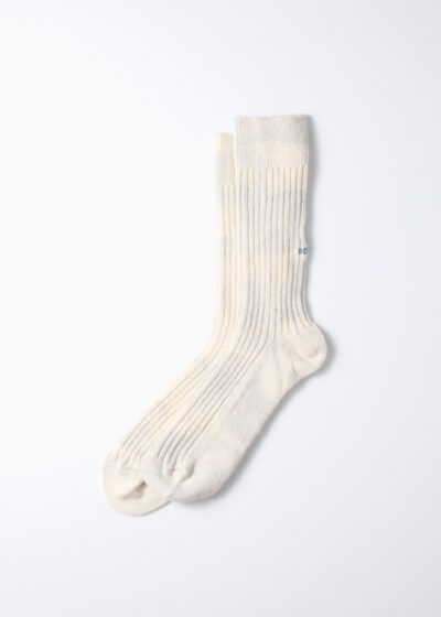 Rototo_The Dye Ribbed Crew Socks_WaterBlue
