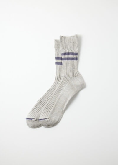 Rototo_Hemp Organic Cotton Stripe Socks_Gray Purple Haze