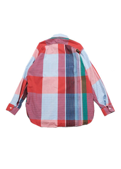 Work Shirt - Red Cotton Big Madras Plaid back