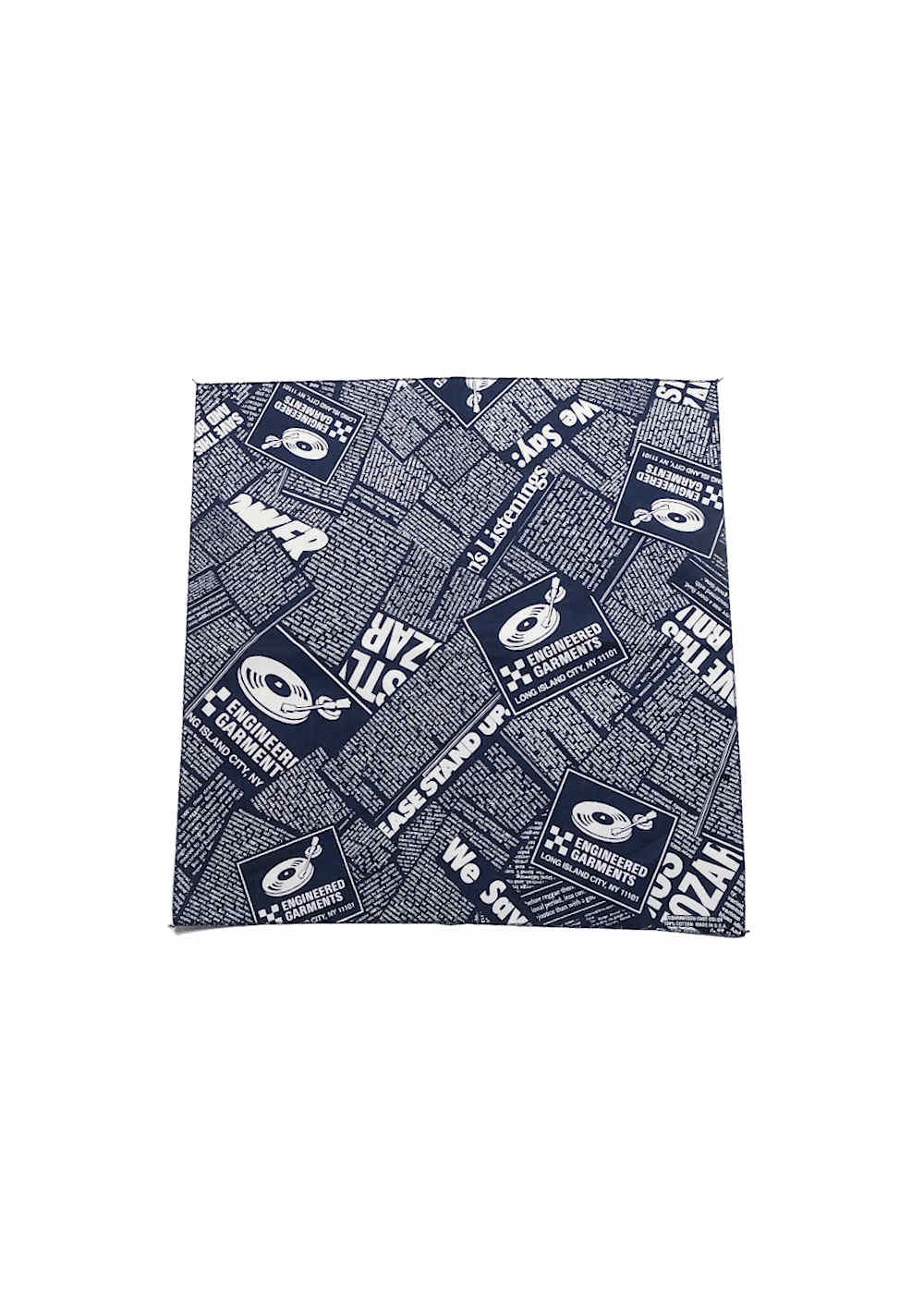 Printed Bandana – Navy 'News'