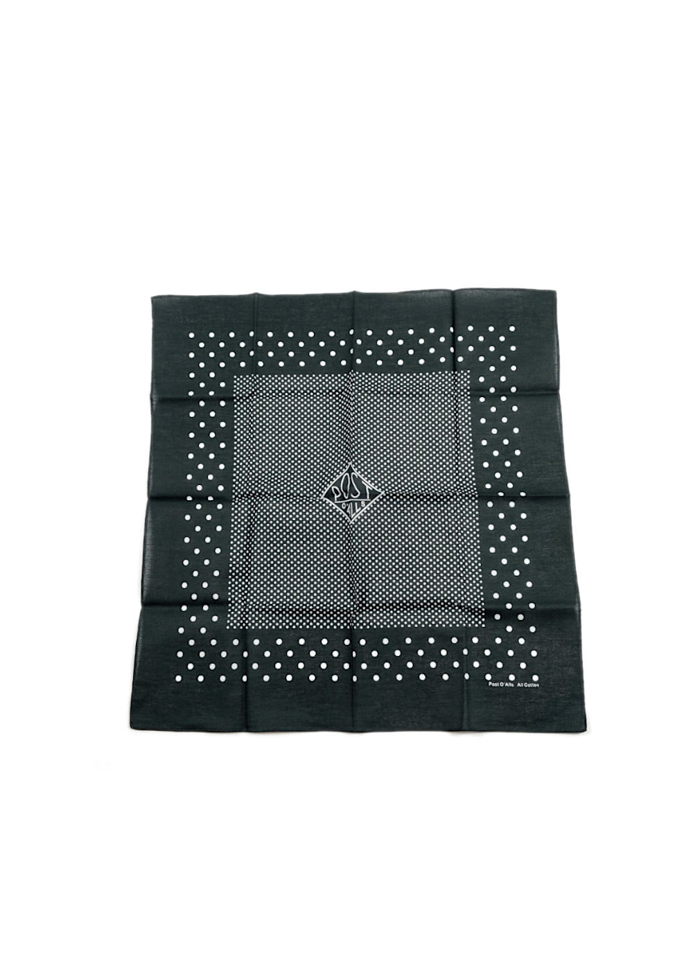 #4005-cha Bandana Hankie original 1993 design: cotton sheeting charcoal